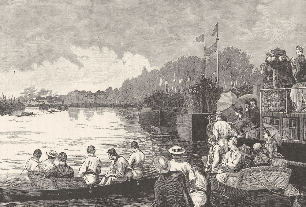 LONDON. The University Boat- Race 1901 old antique vintage print picture